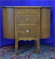 Antique Oak Martha Washington Sewing Cabinet Stand