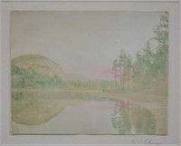 HP Chase Watercolor Landscape Painting w/ Lake