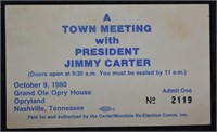President Jimmy Carter Town Hall Meeting Ticket