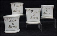 4 pcs. Antique Porcelain Tom & Jerry Mugs