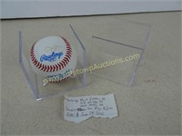 Autographed Baseball in Case - Not authenticated