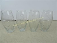 Set of 4 Football Drinking Glasses