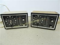 Two Vintage General Electric Clock Radios