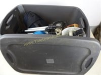 Plastic Tub with Lid full of Assorted Items