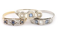 EDWARDIAN GOLD AND PLATINUM RINGS WITH DIAMONDS