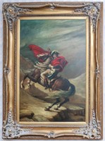 A LATE 20TH CENTURY IMAGE ON CANVAS OF NAPOLEON