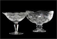 LARGE WATERFORD CRYSTAL CENTERPIECE AND COMPOTE