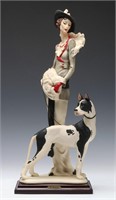 GIUSEPPE ARMANI SCULPTURE 'LADY WITH GREAT DANE'