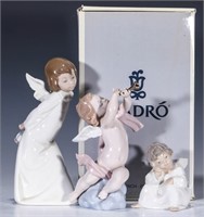A COLLECTION OF LLADRO PORCELAIN ANGEL FIGURES
