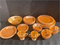 Fire King peach luster dishes