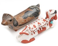 JEMEZ PUEBLO AND MEXICAN POTTERY DOG FIGURES