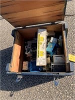 Old Wooden Box & Electrical Items