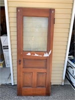 Wood Door with Etched Glass