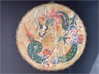 Old Chinese dragon drum