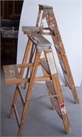 4' Wooden ladder,  5' wooden ladder.