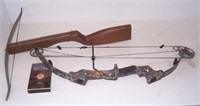Martin Jaguar bow, rifleman vhs and crossbow.