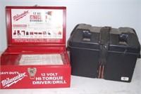 1 battery box and 12 volt hi-torque driver/ drill