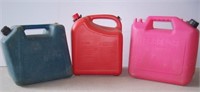 (3) Plastic gas cans.