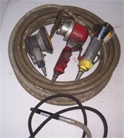 Pneumatic sanders and hose.