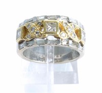 18K White & Yellow Gold XO Diamond Ring