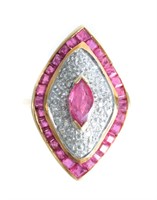 14K Yellow Gold Ruby & Diamond Ring