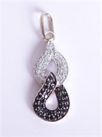 14K WG Black & White Diamond Pendant