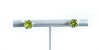 Pair, 14K Yellow Gold & Peridot Stud Earrings