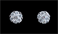 14K White Gold Diamond Stud Earrings