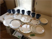 mixed corelle dishes