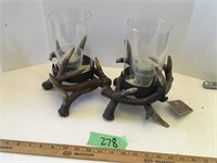antler candle holders