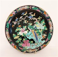 11" Hand Painted NIPPON Charger Plate Bird Flowers