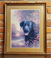 1985 Ltd Ed Print Black Labrador Dog Linda Picken