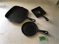 cast iron grill skillet & others
