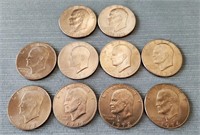 10 US Eisenhower Dollar Coins 1971 1972 1974 1976