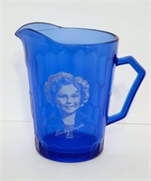 Shirley Temple Blue Depression Glass Pitcher