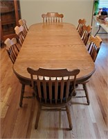 Quality Hardson Bro Oak Dining Table & 8 Chairs