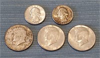 1964 US 90% Silver Half Dollars & Quarter Coins