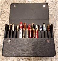 Black Folding 25 Pen Storage Case Wallet