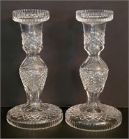 7 1/2" WATERFORD Ireland Cut Crystal Candle Sticks