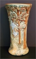 1920s WELLER Forest Woodland 11 1/2" Vase AS IS