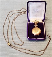 1914 Hampden Molly Stark Pocket Watch Chain AS IS