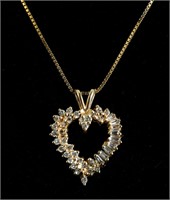 10K/14K Gold & Diamond Heart Pendant