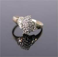 10K Yellow Gold & Diamond Cluster Ring