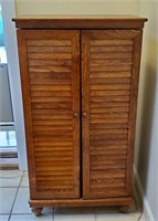 Louvered Door Wooden CD Storage Cabinet #1