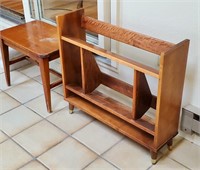 Wooden Bookcase & 2 Tables Benches
