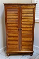 Louvered Door Wooden CD Storage Cabinet #2