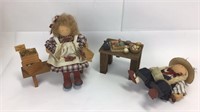 2 Lizzie High Wooden Easter Themed Dolls