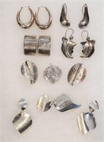 Sterling Silver Pins & Pierced Earrings Two Sets