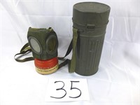 WWII GERMAN GAS MASK WITH PAPER LABELS 1943