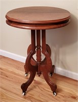 Antique Walnut Victorian Oval Lamp Table